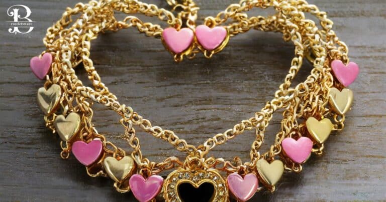 Haven Heart Gold Chain Bracelet In Multi Mix