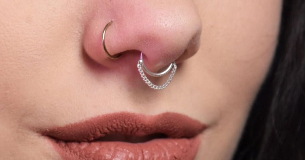 Double Nose Piercing Chain