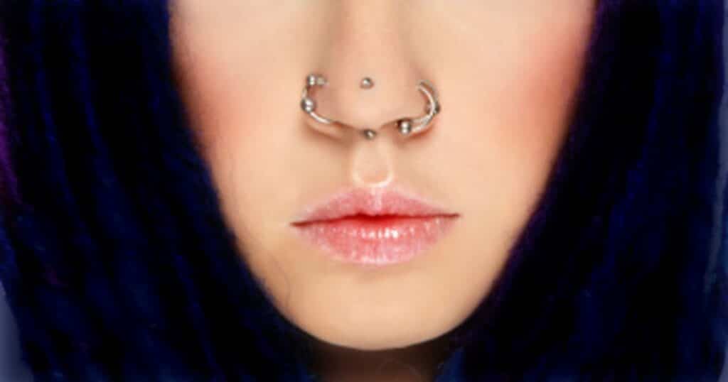 Double Nose Piercing Opposite Sides